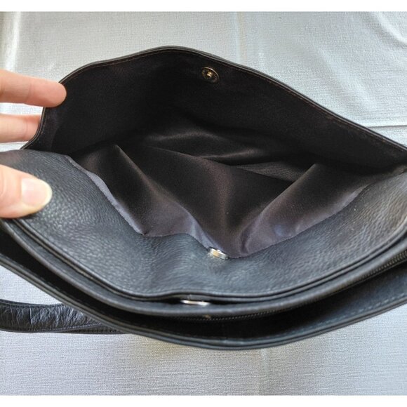 Great American Leather Works Shoulder Bag Cross Body Business Goth Pebbled - Picture 10 of 16